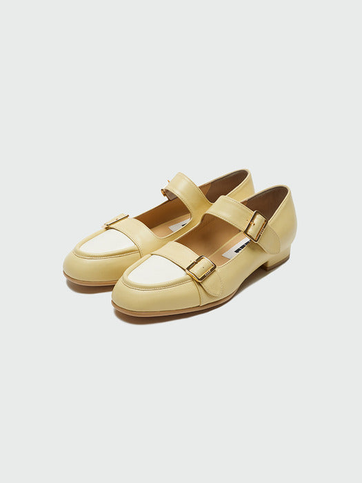 Eenk Youble Buckle Strap Flats - Yellow
