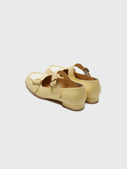 Eenk Youble Buckle Strap Flats - Yellow