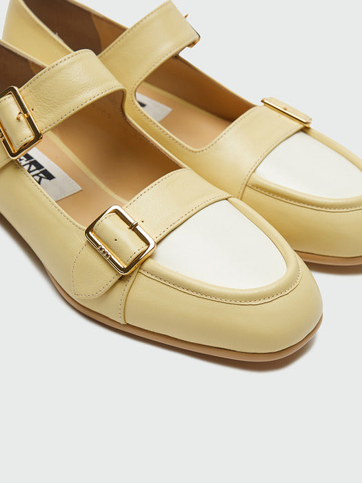Eenk Youble Buckle Strap Flats - Yellow