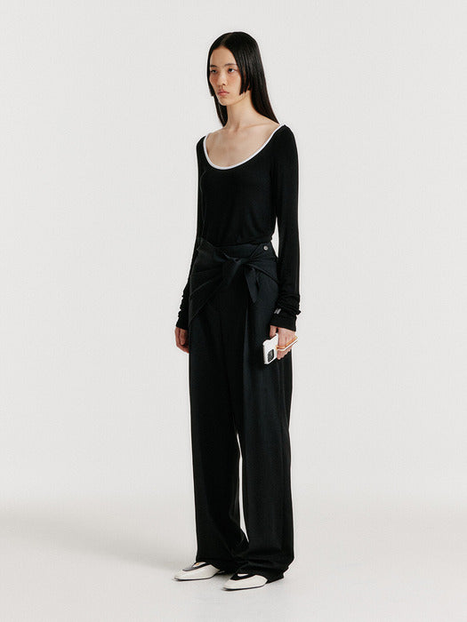 Eenk Yedia Scarfed Pants - Black