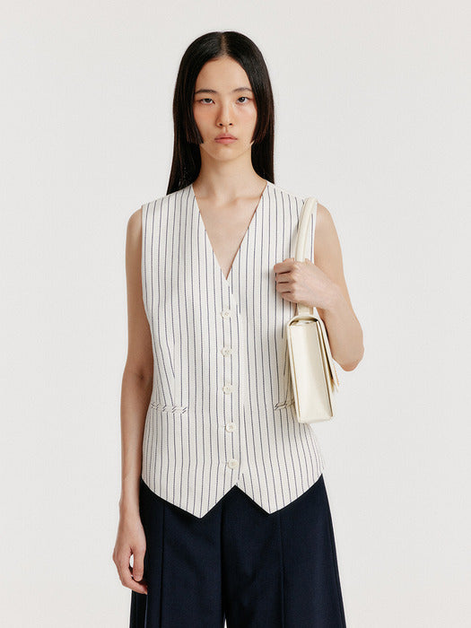 Eenk Yiva Buttoned Vest - Ivory