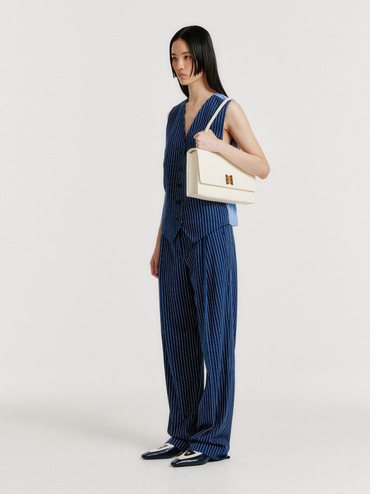 Eenk Yiva Buttoned Vest - Navy Stripe