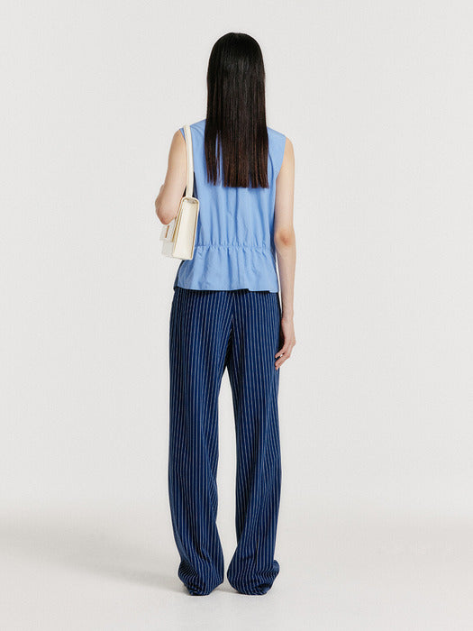 Eenk Yiva Buttoned Vest - Navy Stripe