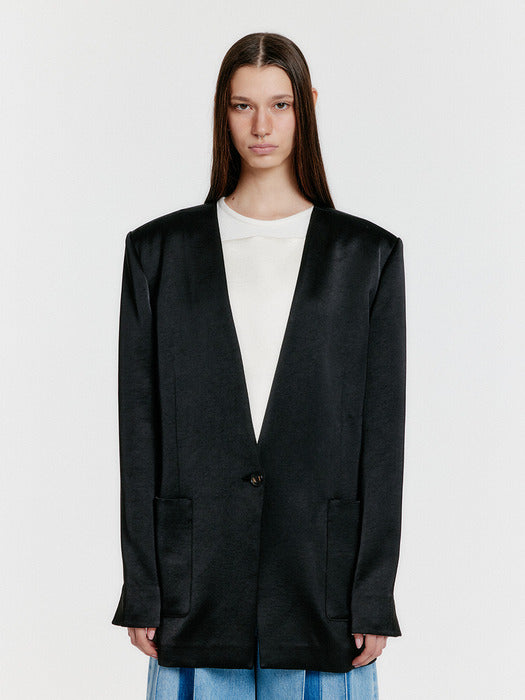 Eenk Yerida One-Button Jacket - Black/Ivory