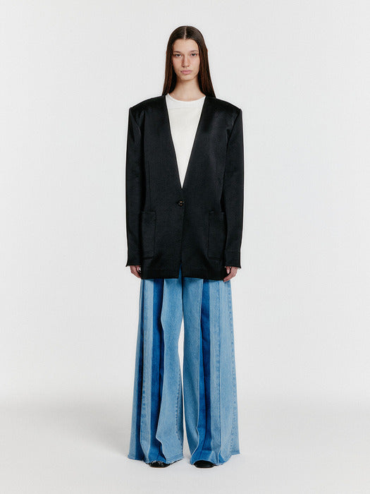 Eenk Yerida One-Button Jacket - Black/Ivory