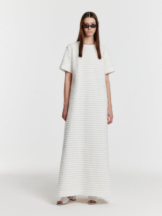 Eenk Yulizabeth Short Sleeve Maxi Dress - White