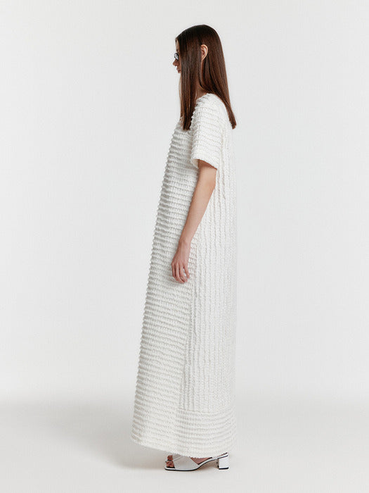 Eenk Yulizabeth Short Sleeve Maxi Dress - White