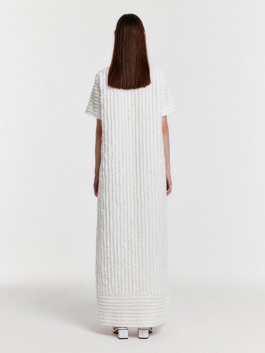 Eenk Yulizabeth Short Sleeve Maxi Dress - White