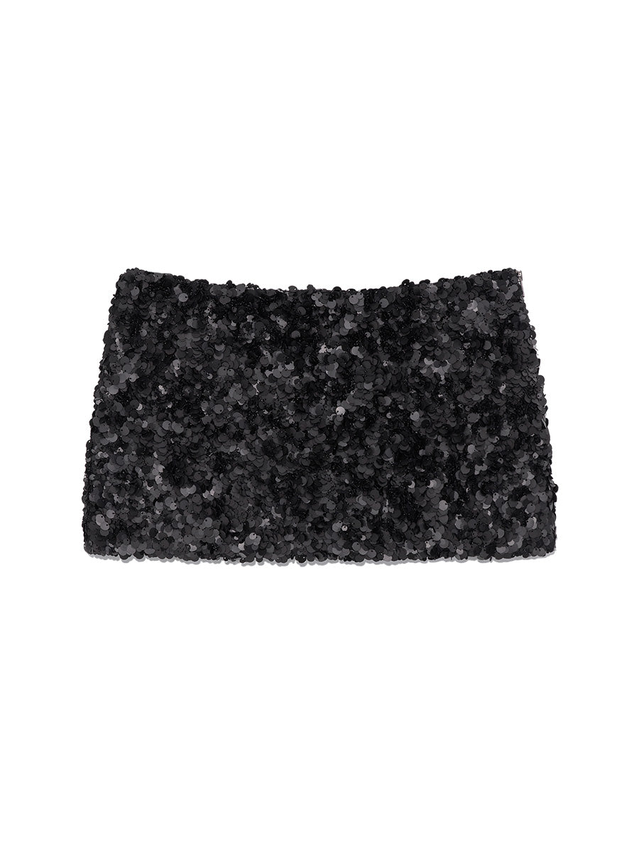 GLOWNY Twinkle Mini Skirt (Black)