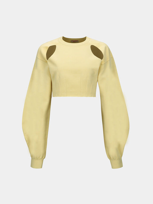[andersson bell] (ESSENTIAL) MINO SLIT KNIT PULL-OVER atb1122w(LEMON)