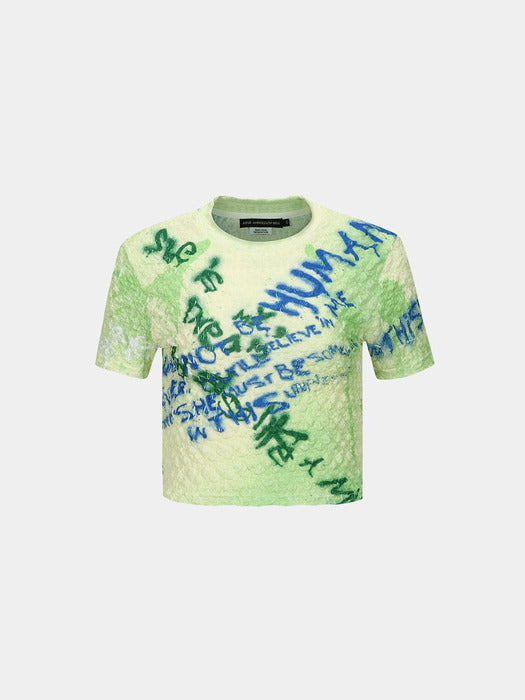 [andersson bell] (ESSENTIAL) JENNY SPRAYED LETTERING T-SHIRT atb1117w(LEMON)