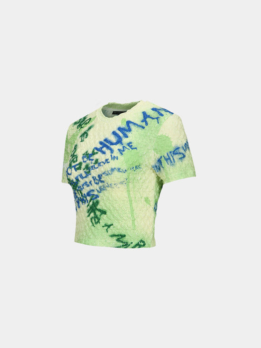 [andersson bell] (ESSENTIAL) JENNY SPRAYED LETTERING T-SHIRT atb1117w(LEMON)