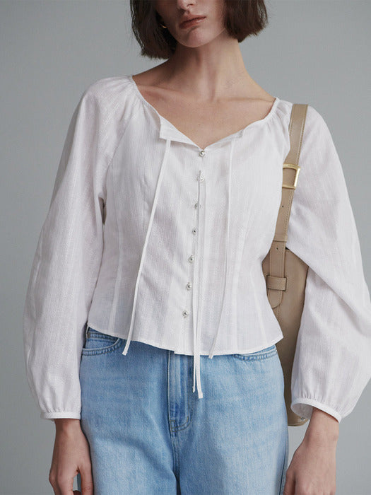 [loeuvre] Glitter Shirring Blouse SW4SB627-01