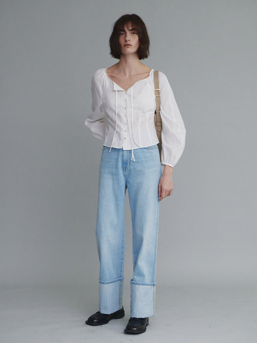 [loeuvre] Glitter Shirring Blouse SW4SB627-01