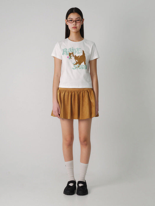 raive Suede Flare Skirt in Camel VW4SS123-92