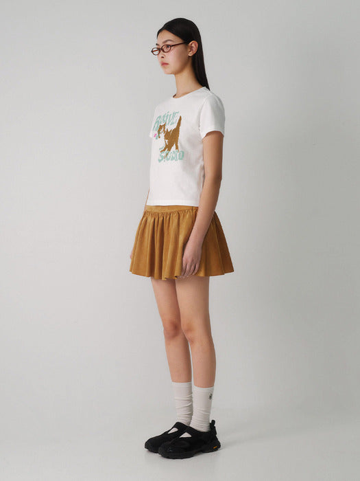 raive Suede Flare Skirt in Camel VW4SS123-92 - View 3