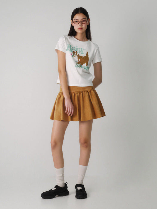 raive Suede Flare Skirt in Camel VW4SS123-92 - View 2