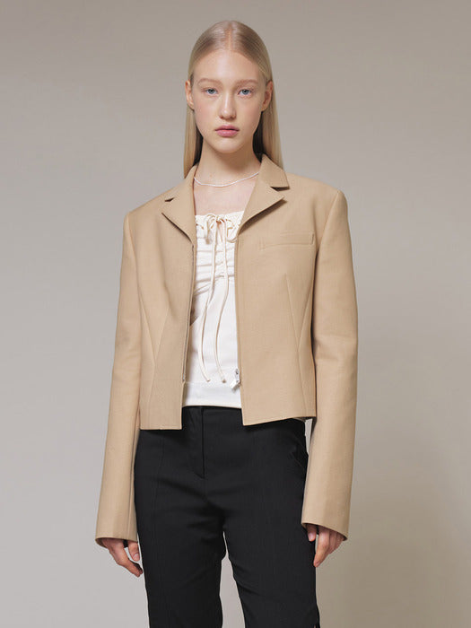 [raive] Cut Detail Jacket in Camel VW4SJ004-92