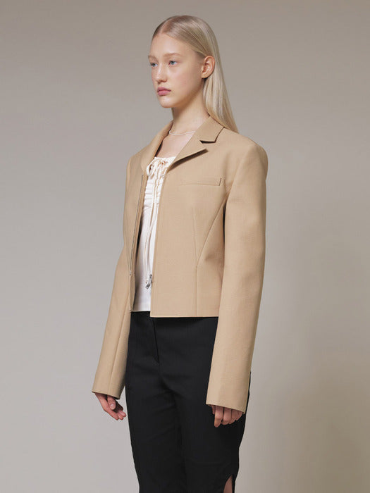 [raive] Cut Detail Jacket in Camel VW4SJ004-92