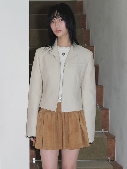 [raive] Cut Detail Jacket in Ecru Beige VW4SJ004-9F