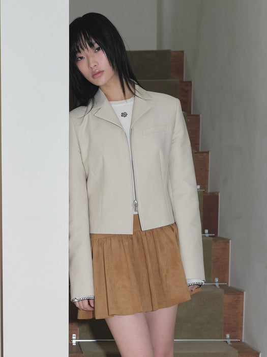 [raive] Cut Detail Jacket in Ecru Beige VW4SJ004-9F