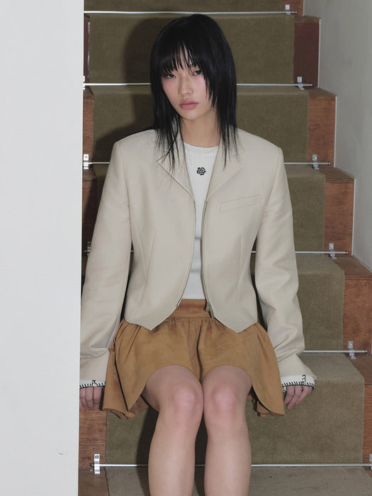 [raive] Cut Detail Jacket in Ecru Beige VW4SJ004-9F