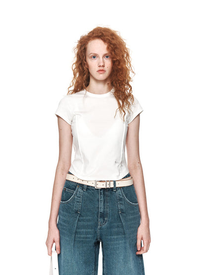 SLIM LINE HALF TOP IN WHITE