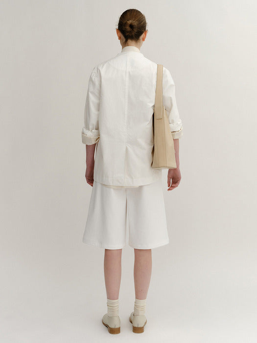 Kindersalmon Leda Collarless Jacket Off-White