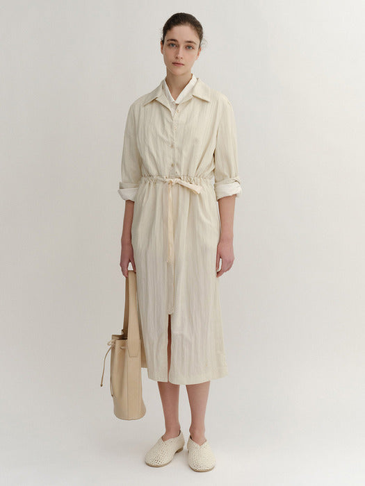 Kindersalmon Metis Shirt Dress Ecru