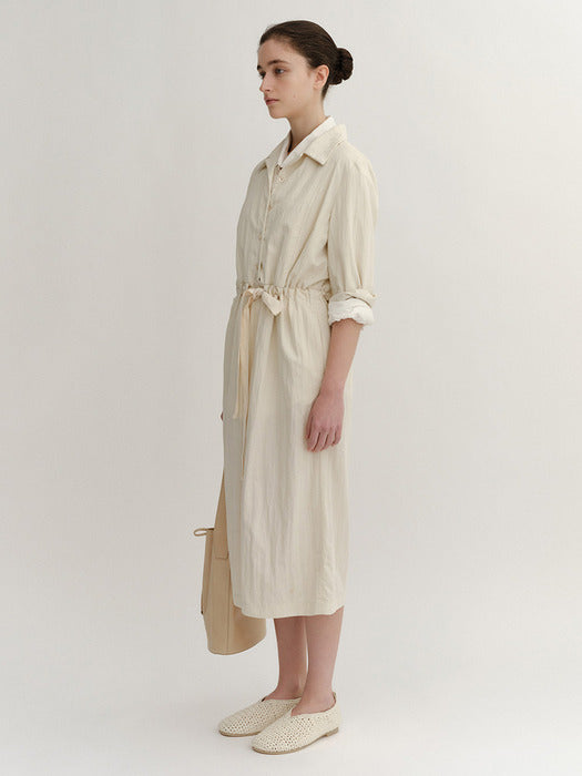 Kindersalmon Metis Shirt Dress Ecru