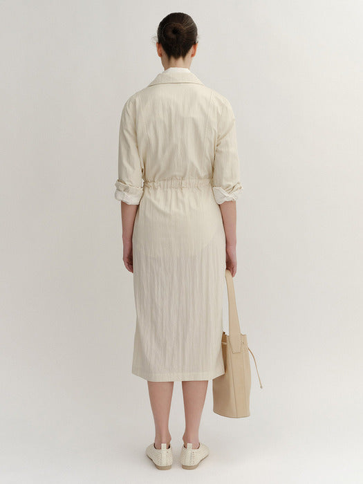 Kindersalmon Metis Shirt Dress Ecru