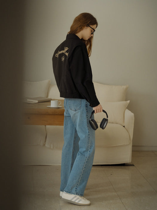 Tillidie Premium ring yarn straight denim pants Blue