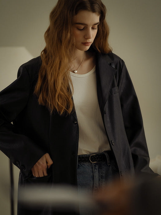 [tillidie] U-neck long sleeve t-shirt