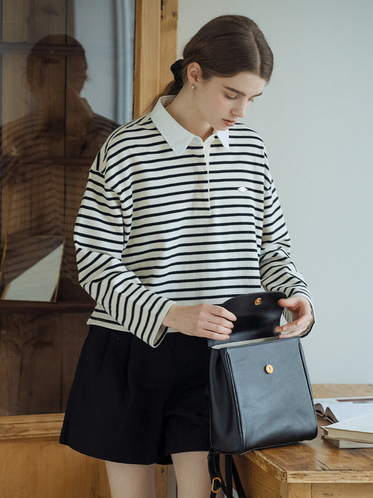 Tillidie Rugby stripe t-shirt Black