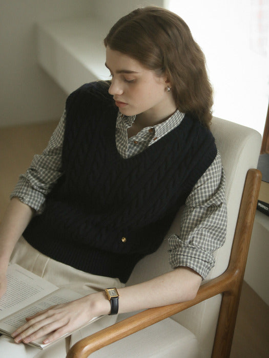 Tillidie Monica knit vest Navy
