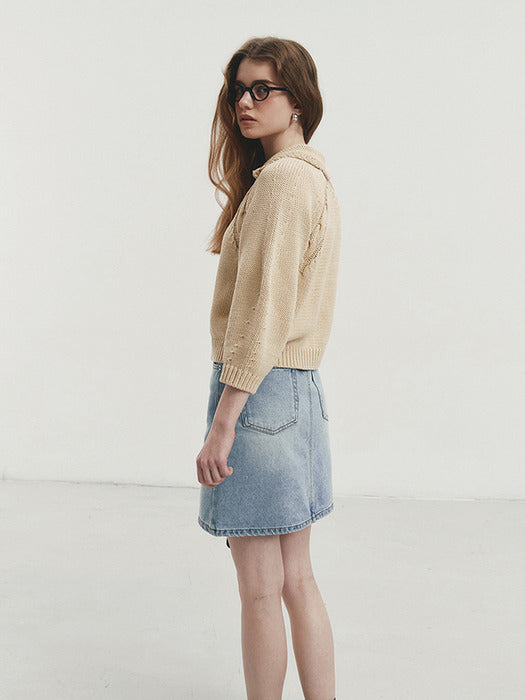 [dunst] MIDI DENIM SKIRT LIGHT BLUE_UDSK4A205B1