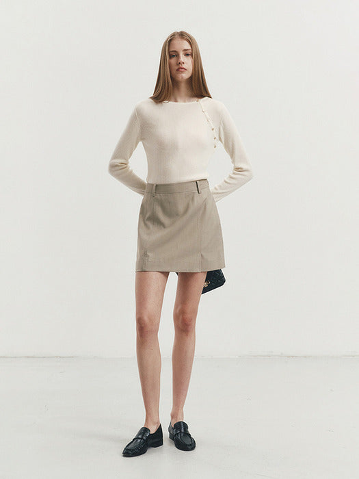 [dunst] SPLIT MINI SKIRT KHAKI_UDSK4A202K2