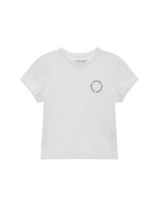 MATIN CIRCLE LOGO CROP TOP IN WHITE