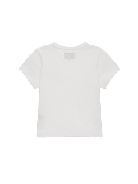 MATIN CIRCLE LOGO CROP TOP IN WHITE