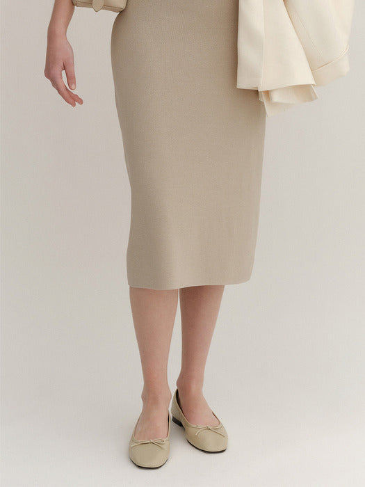 Kindersalmon Marais Ribbon Leather Flat Beige