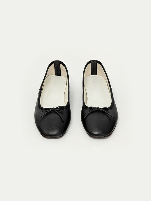 Kindersalmon Ss24 Marais Ribbon Leather Flat Black
