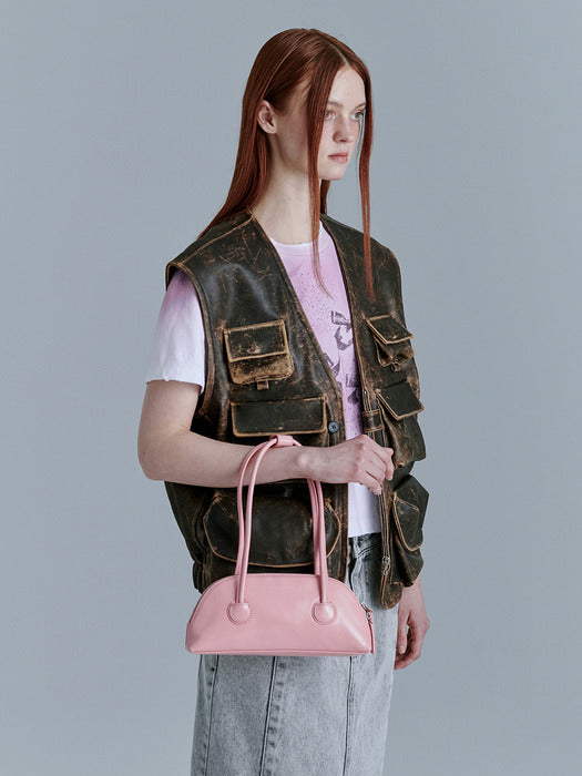 BESSETTE SHOULDER_candy pink glossy plain