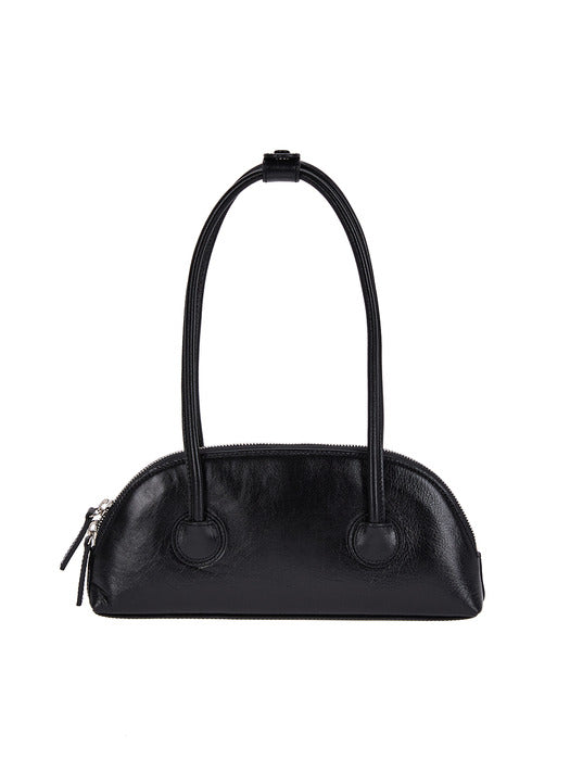 BESSETTE SHOULDER_black glossy plain