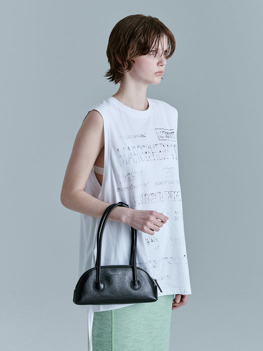 BESSETTE SHOULDER_black glossy plain