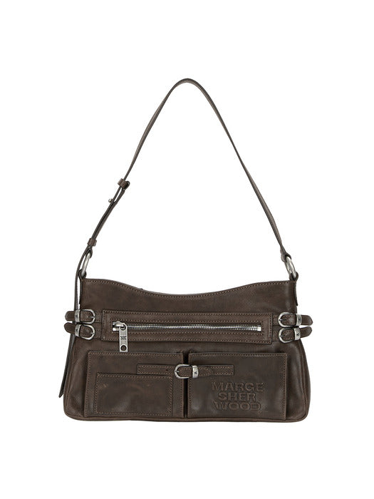 FLAT POCKET SHOULDER_washed brown pull-up