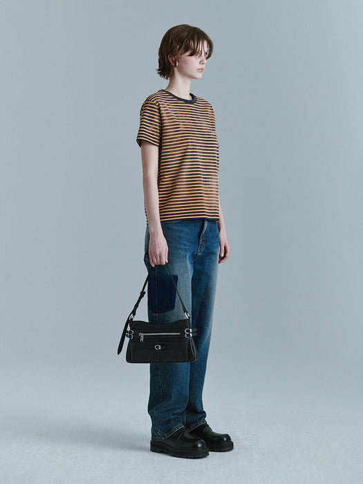 FLAT POCKET SHOULDER_black plain