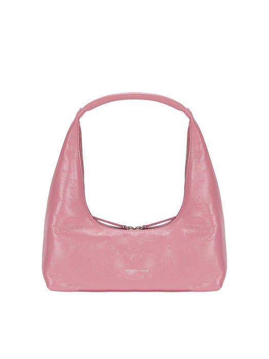 HOBO SHOULDER_candy pink glossy plain