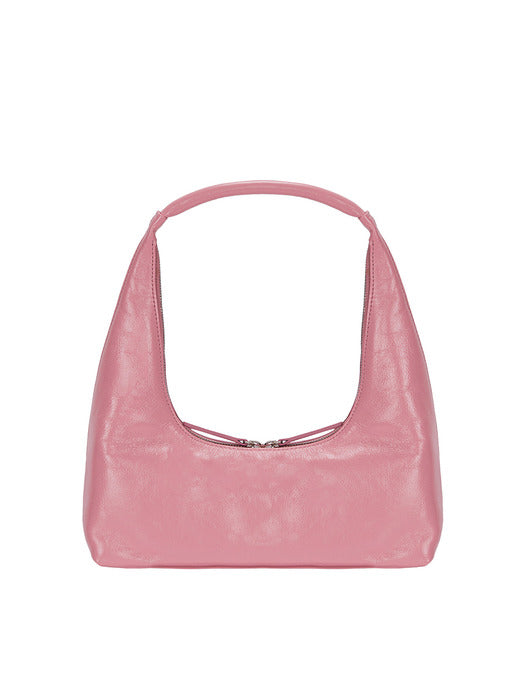 HOBO SHOULDER_candy pink glossy plain