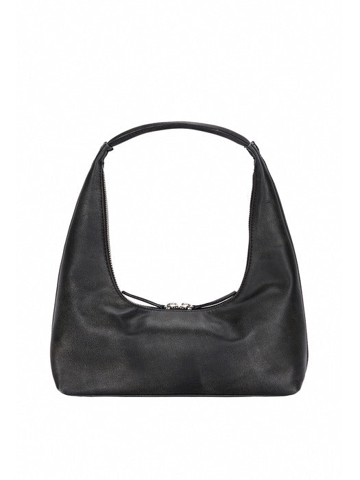HOBO SHOULDER_washed black two-tone brushed