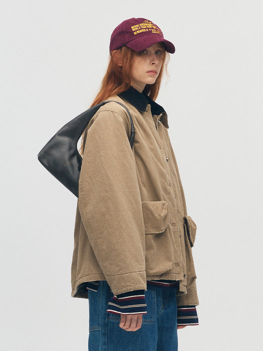 HOBO SHOULDER_washed black two-tone brushed